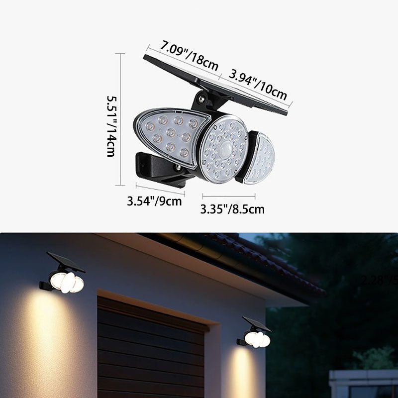 Moderne minimalistische rechteckige trapezförmige ABS PC LED Wandleuchte Solarlampe für Garten 