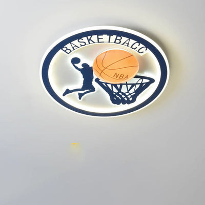 Creative Simplicity NBA Basketball Acrylic LED Kids Flush Mount Ceiling Light