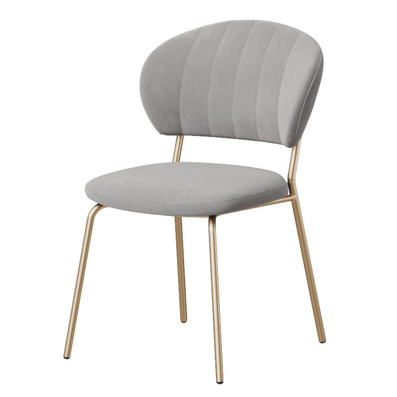 Chaise de salle à manger contemporaine nordique ronde en lin de coton rembourré dossier pour salle à manger 