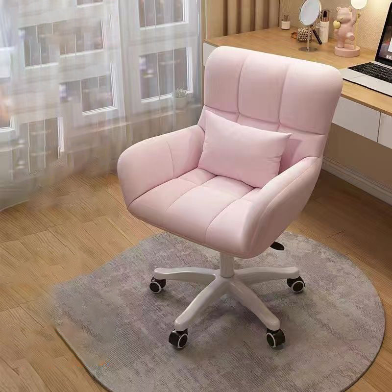 Moderner minimalistischer quadratischer Rücken Samt Baumwolle Nylon Schreibtischstuhl Rückenlehne Armlehne für Home Office 