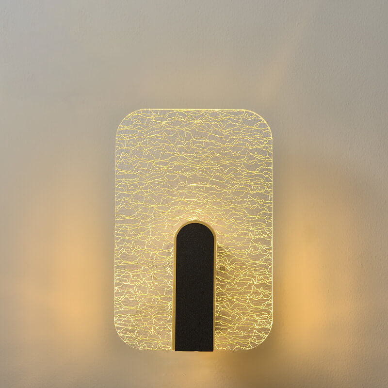 Modern Simplicity Geometry Crackle Acrylic Round Shade LED Wall Sconce Lamp For Bedroom