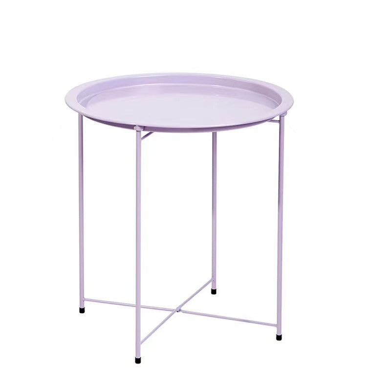 Bandeja de mesa de café redonda minimalista moderna con marco de hierro para sala de estar 