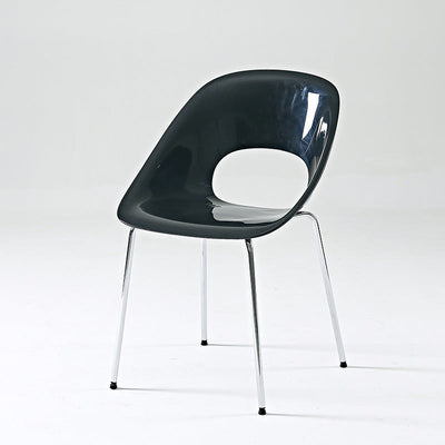 Silla de comedor de metal PP con respaldo hueco cuadrado creativo contemporáneo para comedor 