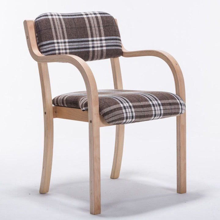 Contemporary Nordic Bentwood Linen Faux Leather Velvet Sponge Square Dining Chair Backrest Armrest For Dining Room