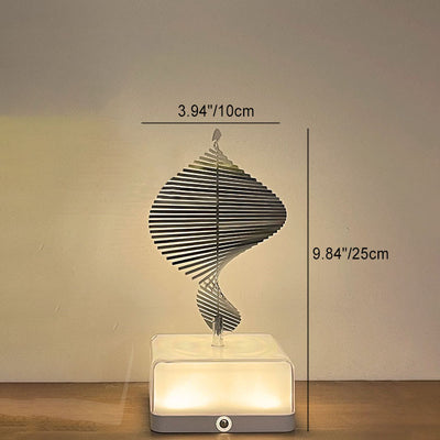 Modern Art Deco Stainless Steel ABS Cubic Base Multishape Rechargeable USB LED Table Lamp Night Light For Bedside