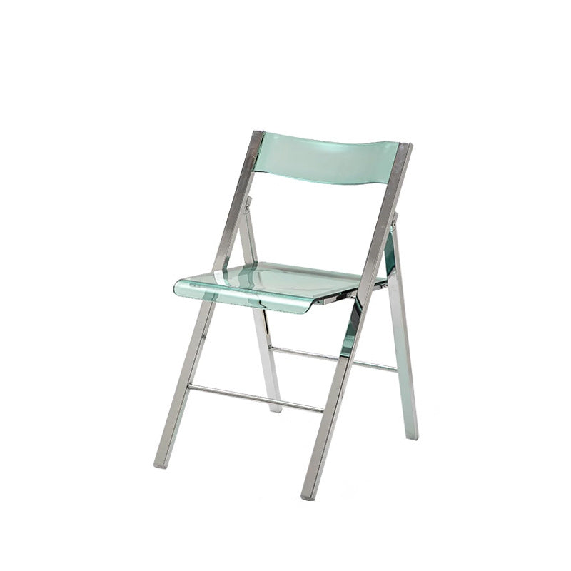 Moderner nordischer quadratischer Eisen-PET-klappbarer Esszimmerstuhl für das Esszimmer 
