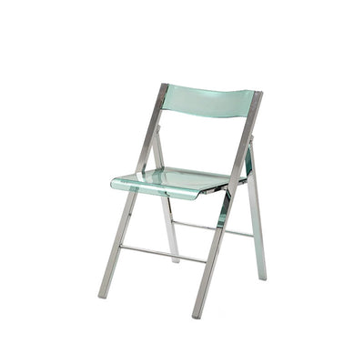 Silla de comedor de metal acrílico cuadrada nórdica contemporánea plegable para comedor 