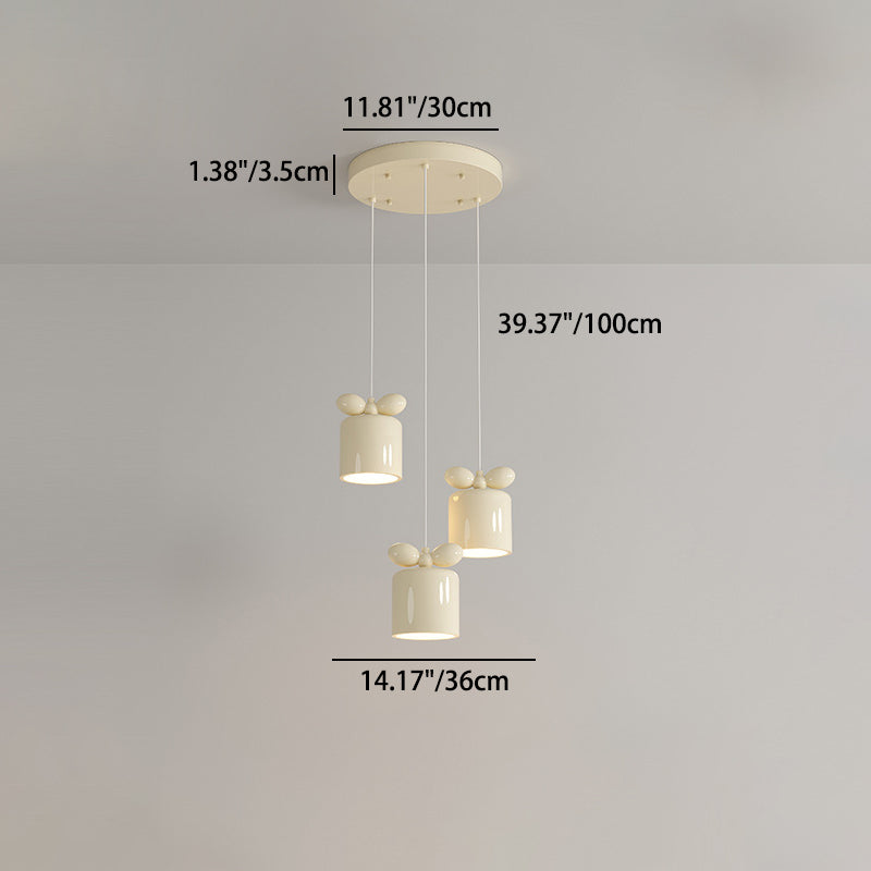 Moderne Einfachheit Zylinder Bogen Metall Harz 1/3/5 Licht Pendelleuchte Für Schlafzimmer 