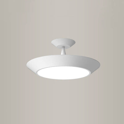 Modern Minimalist Round Drum LED Semi-Flush Mount Ceiling Light