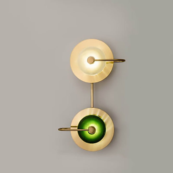 Applique murale LED ronde en verre de fer de luxe moderne pour chambre à coucher 