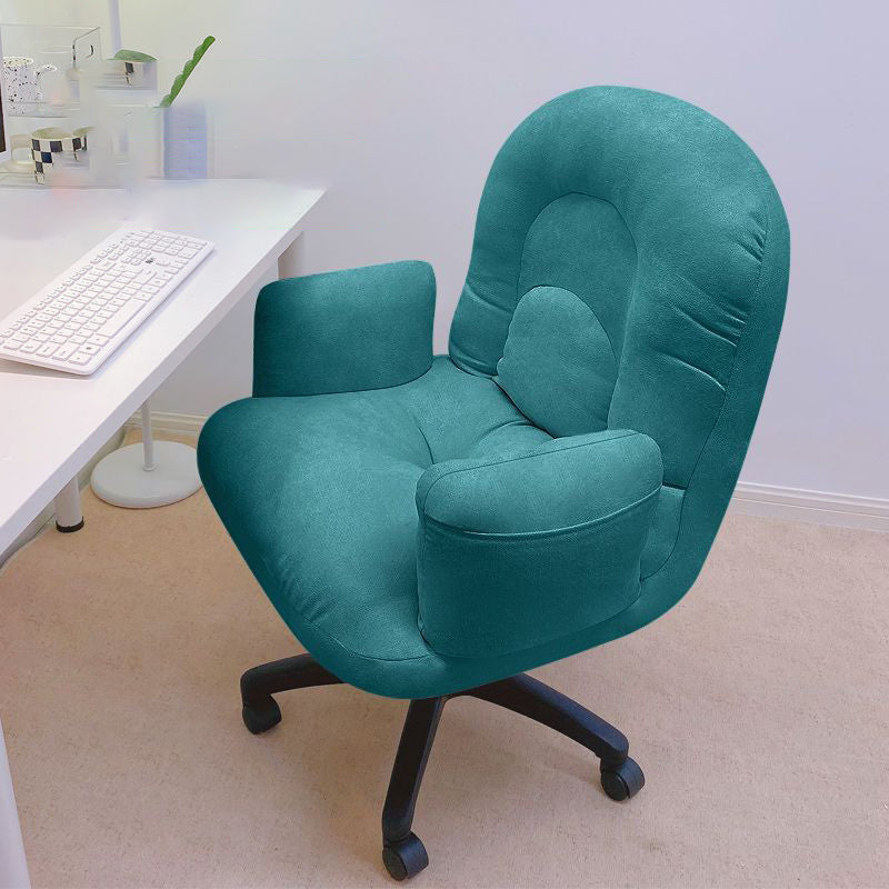 Zeitgenössischer skandinavischer gebogener quadratischer Baumwoll-Leinen-Nylon-Schreibtischstuhl mit Rückenlehne und Armlehne für das Home Office 