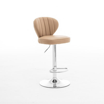 Tabouret de bar carré moderne minimaliste en cuir avec dossier et repose-pieds pour salle à manger 