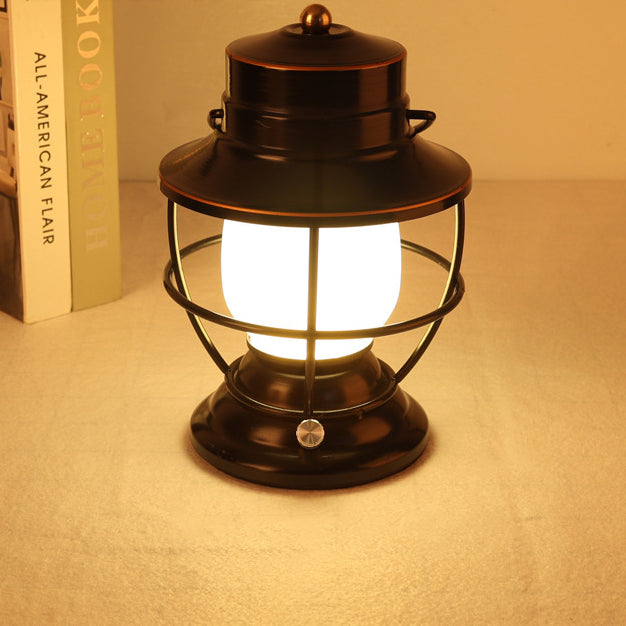Lampe de table LED cylindrique en acrylique fer rechargeable étanche de style ferme traditionnelle pour salle de divertissement 