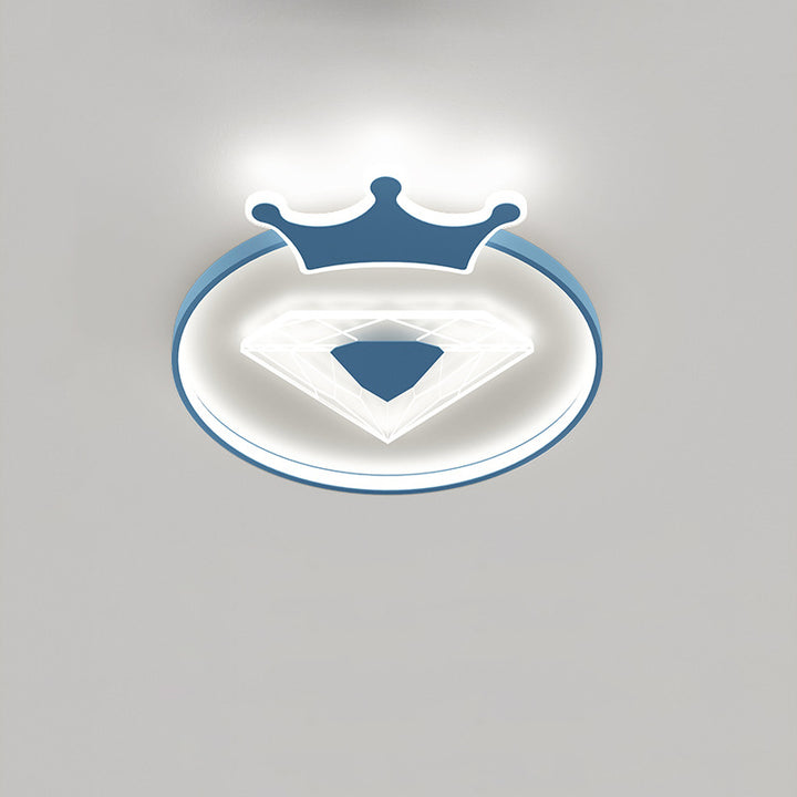 Moderne Art Deco Crown Diamant Runde Acryl Eisen LED Unterputz Deckenleuchte Für Schlafzimmer 