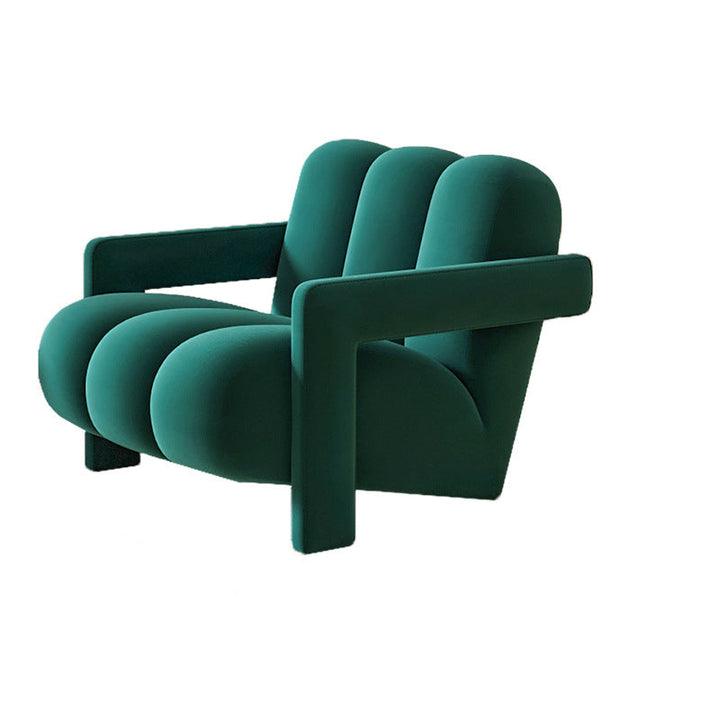 Sillón individual contemporáneo escandinavo de terciopelo y tejido sherpa con madera y espuma, con respaldo y reposabrazos, para sala de estar 