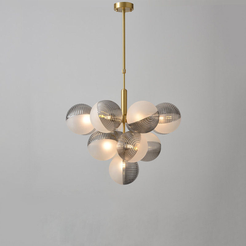 Zeitgenössische kreative Orb Traube Eisen Glas 1/5/13 Licht Kronleuchter für Wohnzimmer 