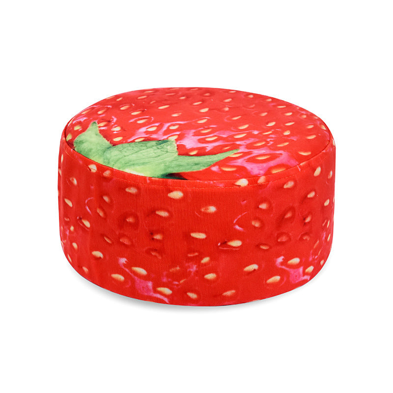 Pouf repose-pieds rond en tissu à motif de fruits créatif contemporain pour salon 