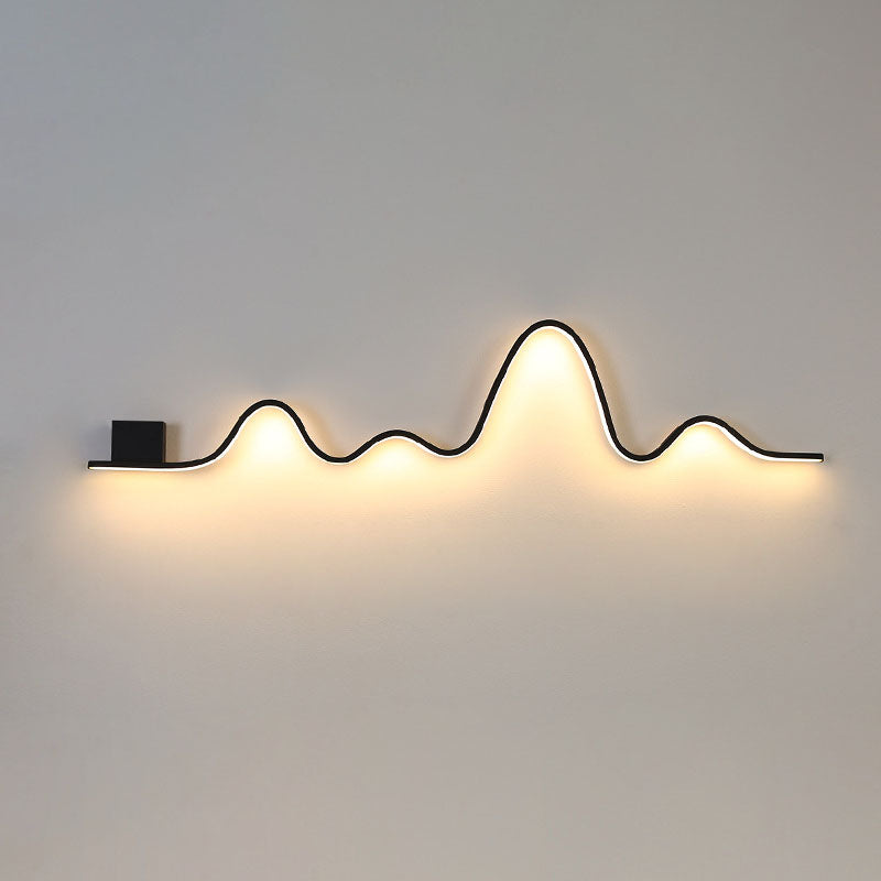 Applique Murale LED en Bande Solaire Imperméable Minimaliste Moderne en Fer Aluminium Silice pour Patio Extérieur 