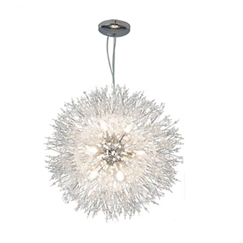 Matériel créatif contemporain Perles de cristal Décorent un design de pissenlit Lustre à 8/9/12 lumières pour salon 
