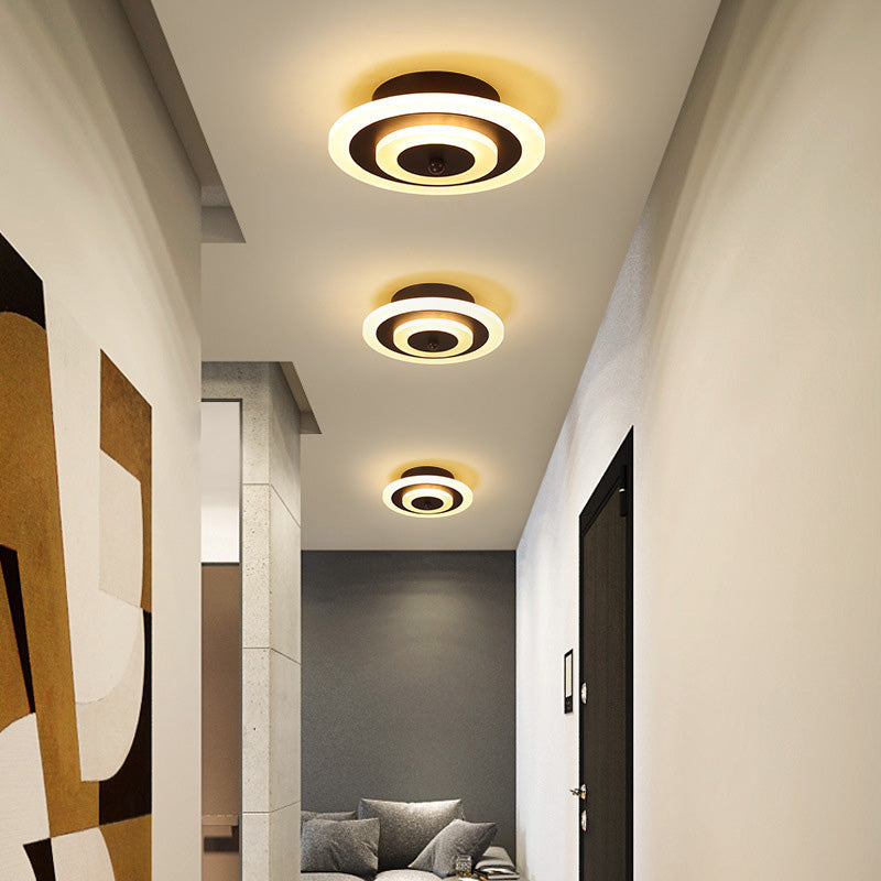 Lumière de plafond LED encastrée en cercle acrylique fer simplicité moderne pour salon 