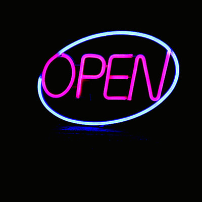 Modern Art Deco Waterproof PS OPEN LED Outdoor Hanging Neon Wall Sconce Lamp For Dining Room