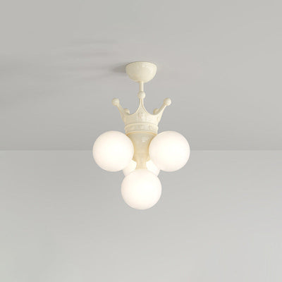 Moderne minimalistische Prinzessin Crown Metall Acryl LED Pendelleuchte für Schlafzimmer 
