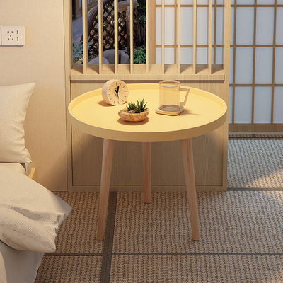 Table d'appoint ronde en bois PP PVC scandinave contemporaine 1/2 niveau pour salon 