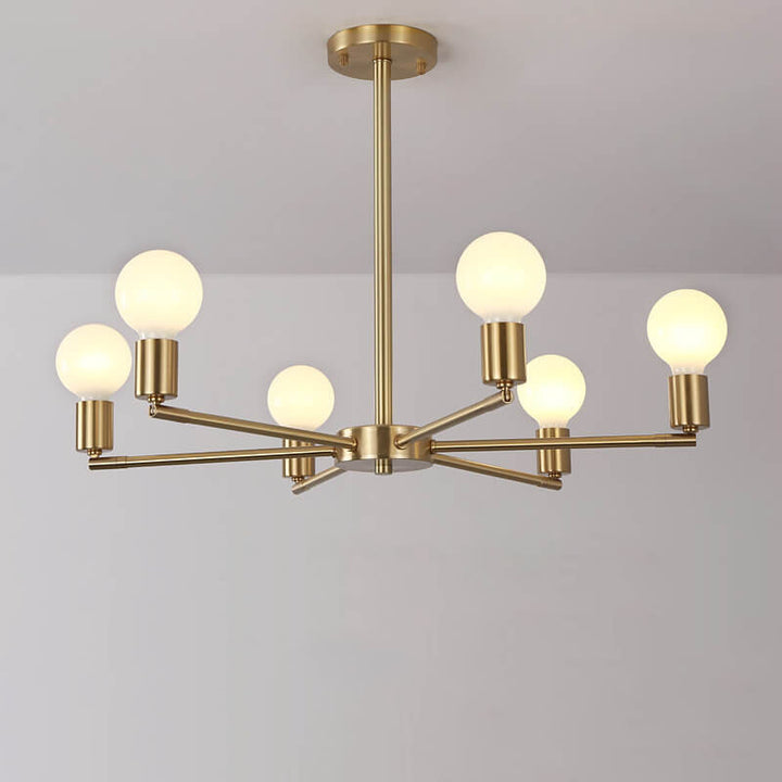 Contemporary Nordic Copper Branch Design 3/4/6/8/10-Light Chandelier For Living Room
