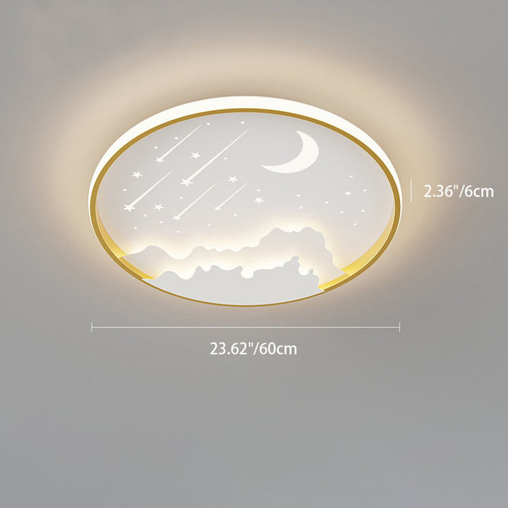 Luz de techo LED empotrada redonda de hierro de simplicidad moderna para dormitorio infantil 