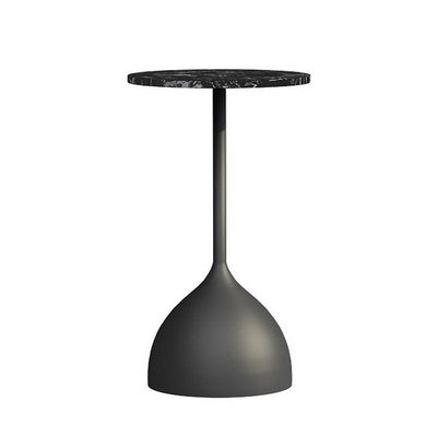 Mesa Auxiliar Redonda de Hierro y Mármol Minimalista Moderna para Sala de Estar 