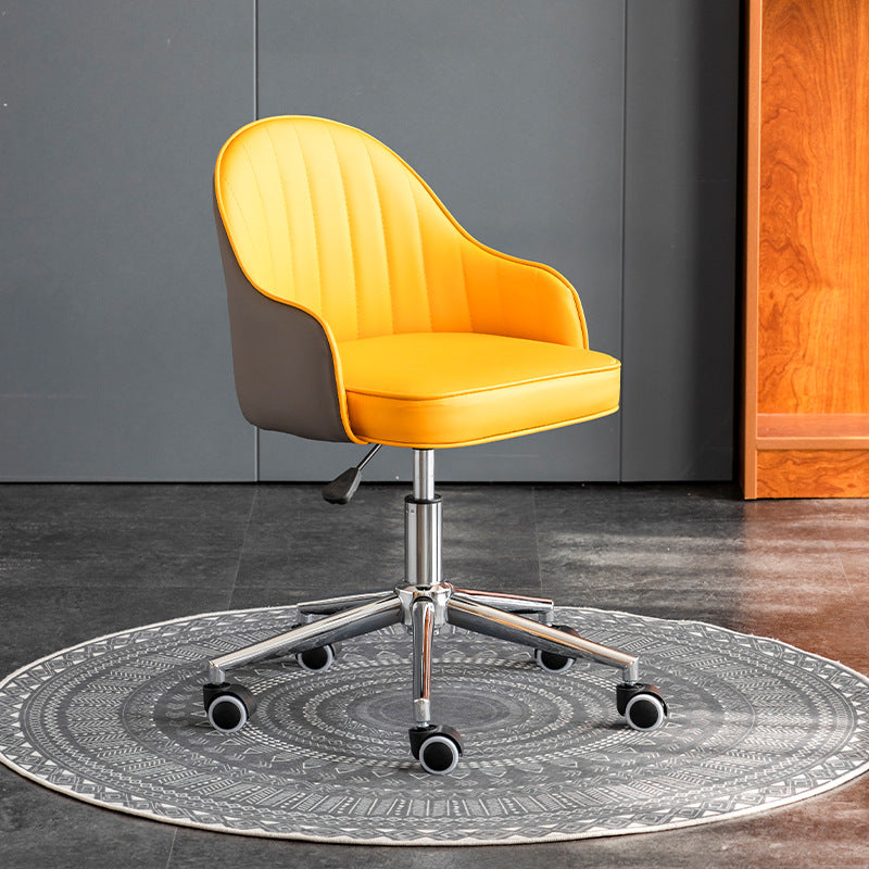 Simplicité Moderne Similicuir Éponge Acier Inoxydable SGS Chaise de Bureau Dossier Mobile Pour Maison Bureau 
