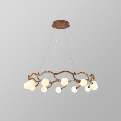 Zeitgenössische kreative runde Baum Zweig Hardware Glas 6/8/10/12 Licht Kronleuchter für Wohnzimmer 