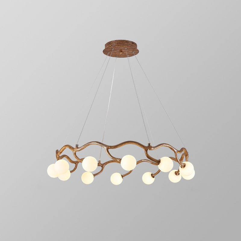 Zeitgenössische kreative runde Baum Zweig Hardware Glas 6/8/10/12 Licht Kronleuchter für Wohnzimmer 