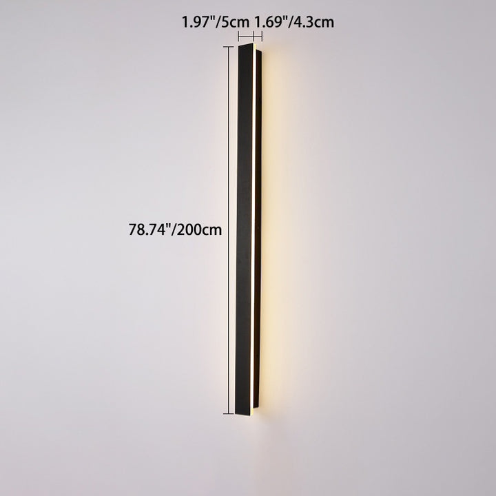 Modern Minimalist Long Rectangular Aluminum Acrylic LED Wall Sconce Lamp For Garden