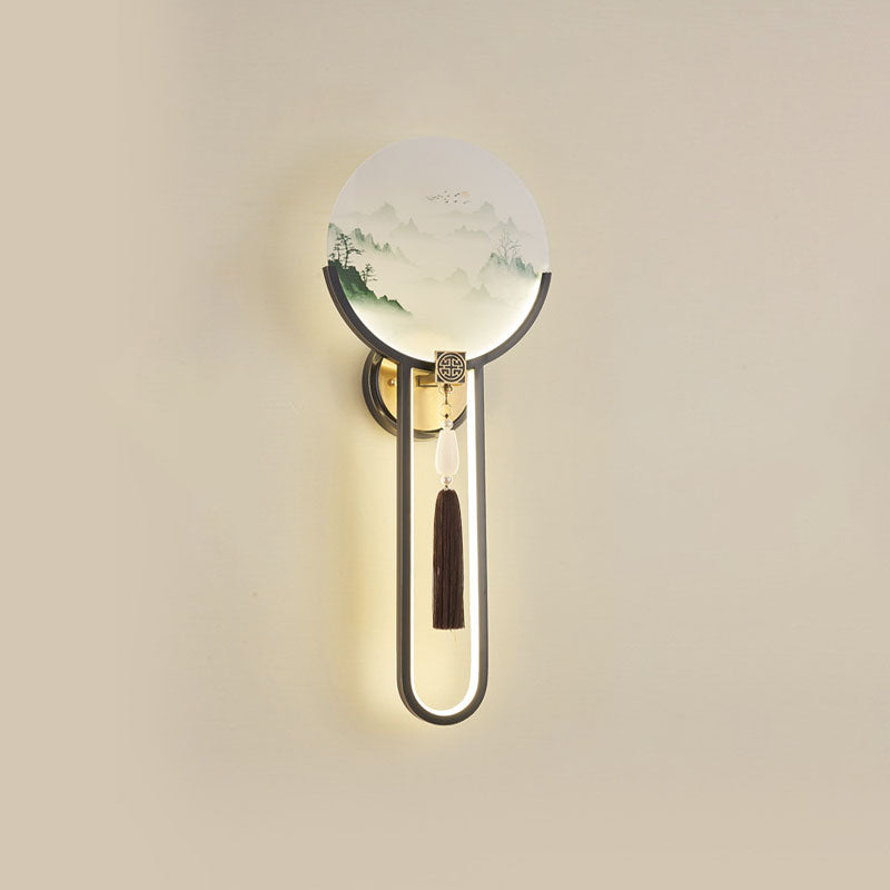 Modern Transitional Round Fawn All Copper Glass Silicone LED Wall Sconce Lamp For Living Room
