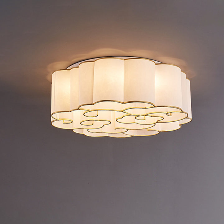 Plafonnier traditionnel chinois en fer rond Nuage 5/6/7/9/12/13 lumières pour chambre 