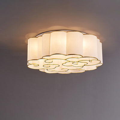 Traditionelle chinesische Eisen Stoff Runde Wolke 5/6/7/9/12/13 Licht Unterputz Deckenleuchte für Schlafzimmer 