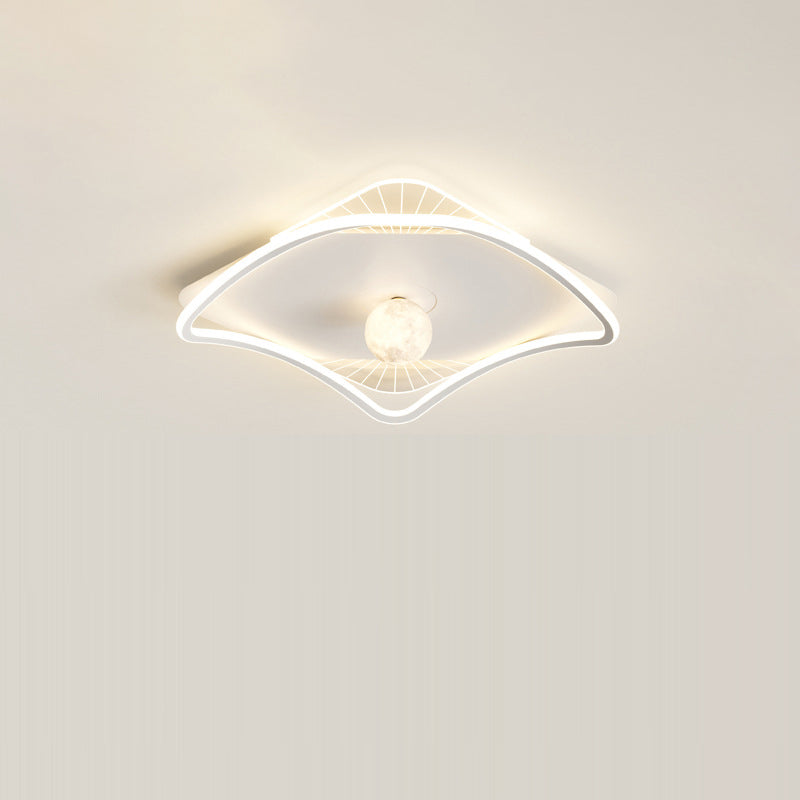 Moderne minimalistische Kreisring Eisen Acryl Aluminium LED Unterputz Deckenleuchte für Schlafzimmer 