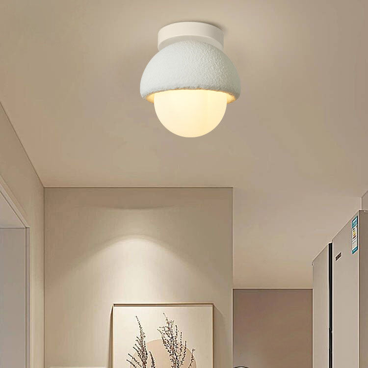 Modern Simplicity Plastic Round 1- Light Flush Mount Ceiling Light For Hallway