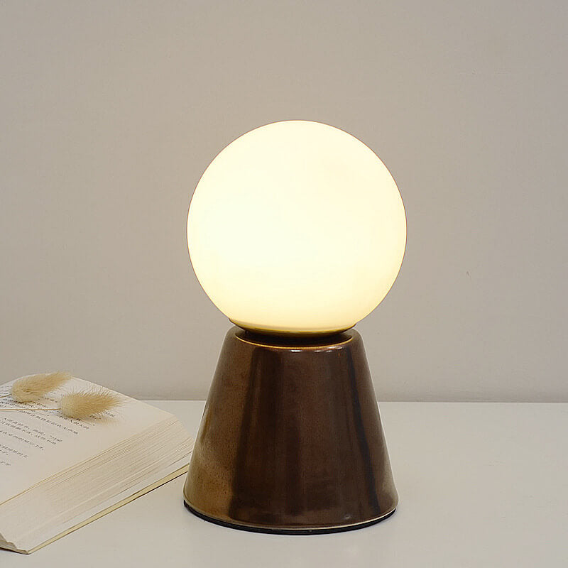 Modern Creative Orb Moon Ceramic Glass USB LED Night Light Table Lamp