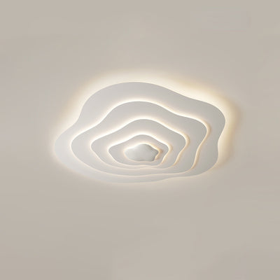 Plafonnier LED en résine nuage crème minimaliste moderne avec montage affleurant pour chambre 