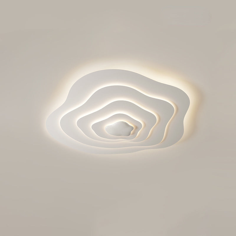 Plafonnier LED en résine nuage crème minimaliste moderne avec montage affleurant pour chambre 