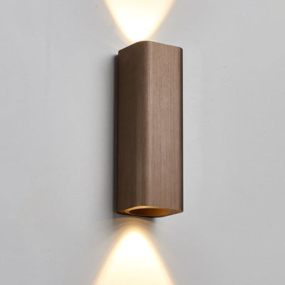 Nordic Minimalist Brushed Aluminum Rectangular Column LED Wall Sconce Lamp