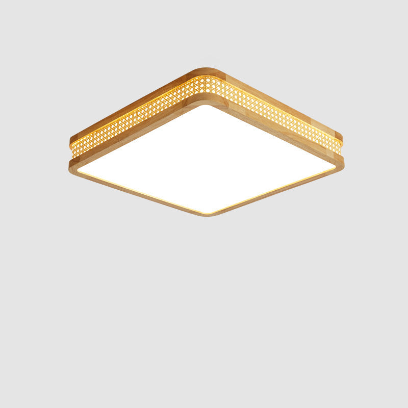 Luz de techo empotrada LED de madera acrílica cuadrada minimalista moderna para dormitorio 