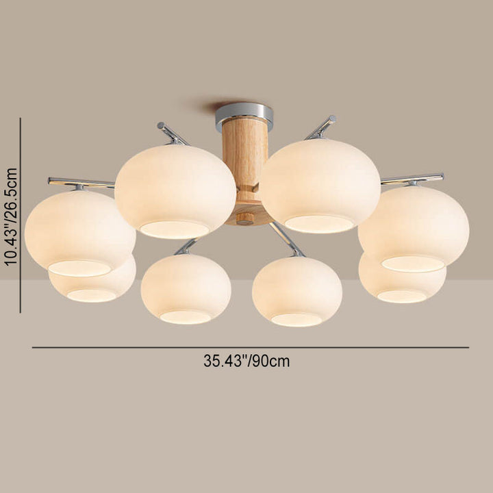 Candelabro de 3/5/6/8 luces con rayas de vidrio y herrajes de madera de simplicidad moderna para sala de estar 