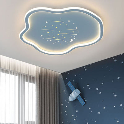 Contemporary Creative Kids Cloudy Iron Silicone LED Flush Mount Ceiling Light For Bedroom