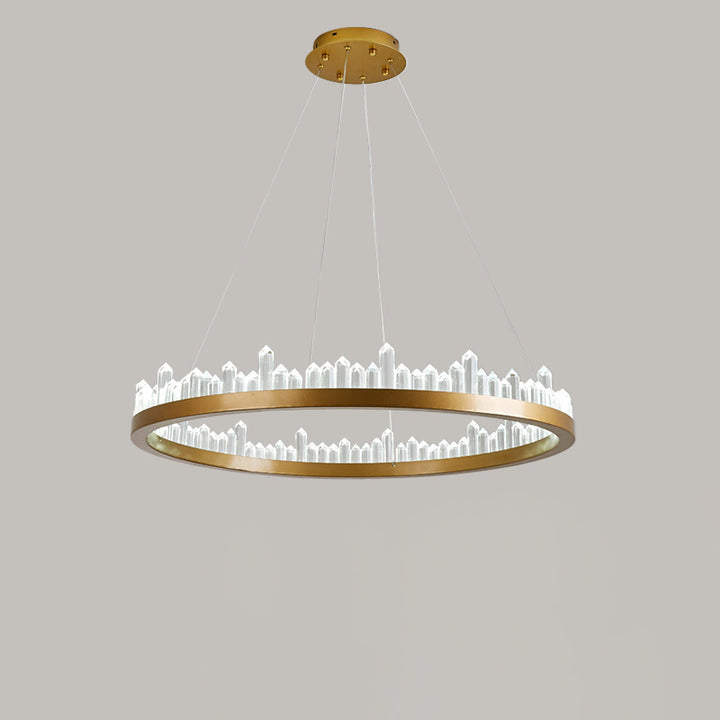 Moderne minimalistische runde Kristall-Hardware-LED-Pendelleuchte für Schlafzimmer 