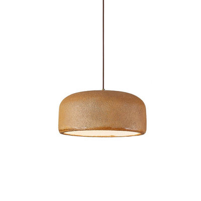 Japanese Minimalist Matte Texture Resin Dome 1-Light Pendant Light