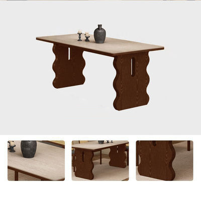 Table à manger contemporaine rétro rectangulaire en bois d'ardoise pour 4/6 sièges 