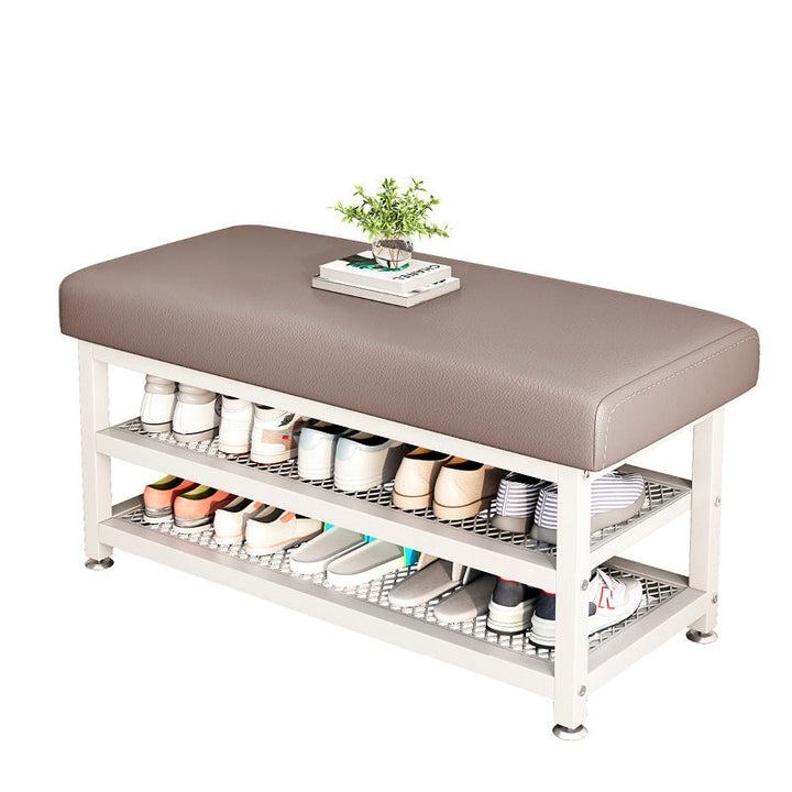 Modern Luxury Rectangle Synthetic Fabric Carbon Steel Shoe Storage 2-Shelf For Entryways